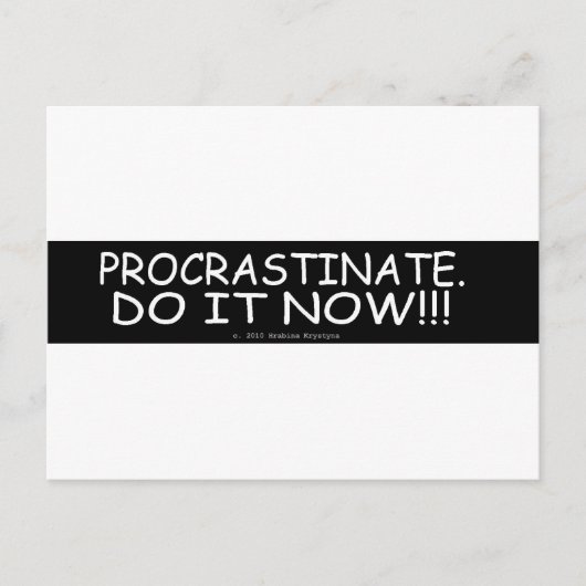 PROCRASTINAAT BRIEFKAART (Voorkant)