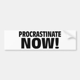 Procrastinate Now! Bumpersticker