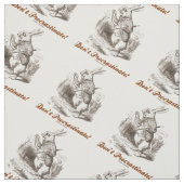 Procrastinate Wonderland White Rabbit Advice Stof (Swatch)