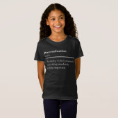 Procrastination Definition Funny Quote Minimalist T-shirt (Voorkant volledig)