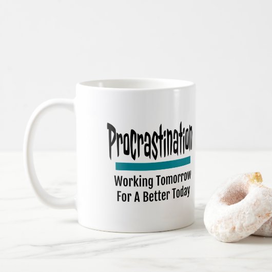 Procrastination Funny Koffiemok (Met donut)