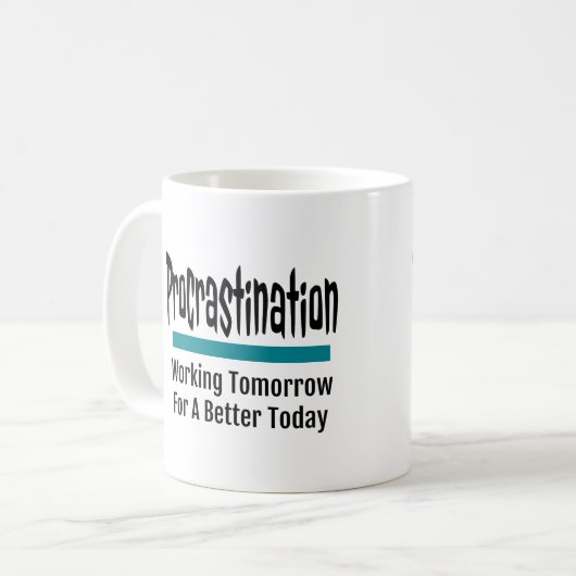 Procrastination Funny Koffiemok (Voorkant links)