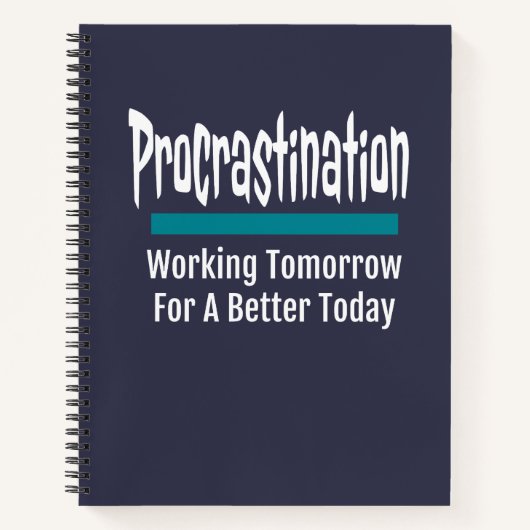 Procrastination Funny Procrastinator Humor Notitieboek (Voorkant)