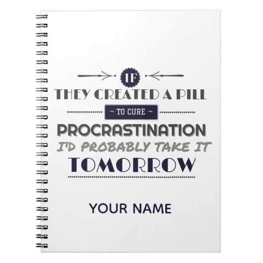 Procrastination Humor Joke Notitieboek (Voorkant)