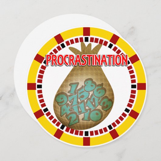 Procrastination is a Thief of Time Kaart (Voorkant / Achterkant)