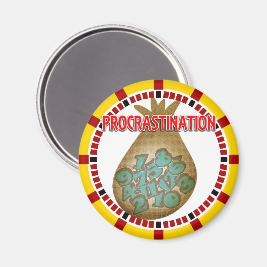 Procrastination is a Thief of Time Magneet (Voorkant / Achterkant)