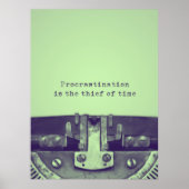 "Procrastination is the thief time" Citaat Poster (Voorkant)