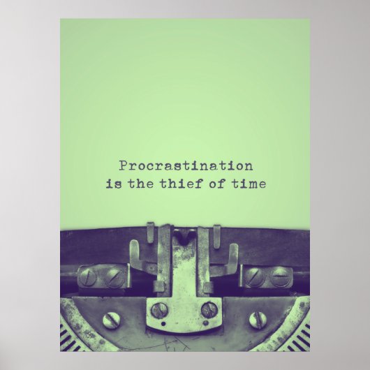 "Procrastination is the thief time" Citaat Poster (Voorkant)