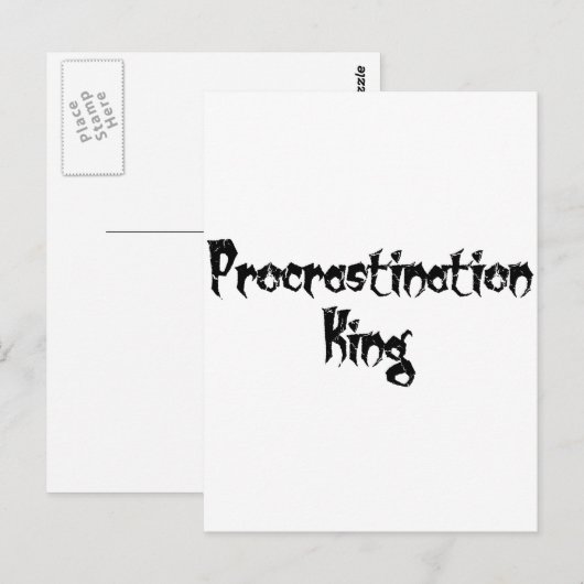 Procrastination King Briefkaart (Voorkant / Achterkant)
