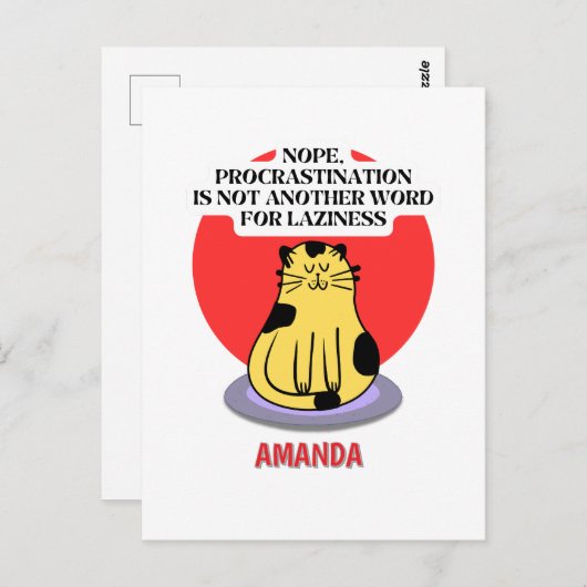 Procrastination Theme Cat's Meme  Briefkaart (Voorkant / Achterkant)