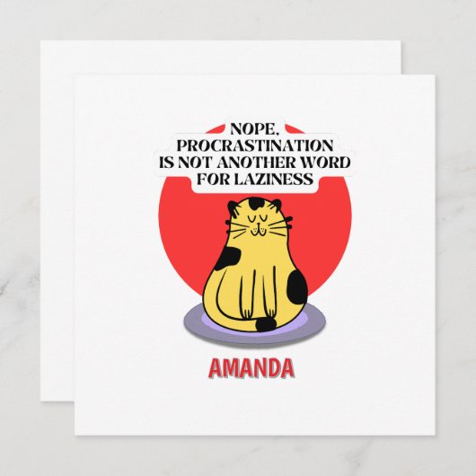 Procrastination Theme Cat's Meme  Kaart (Voorkant / Achterkant)
