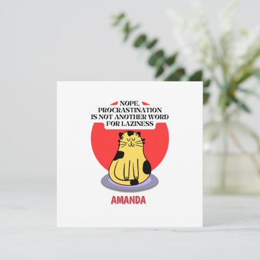 Procrastination Theme Cat's Meme Kaart (Staand voorkant)