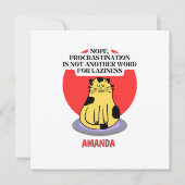 Procrastination Theme Cat's Meme  Kaart (Voorkant)