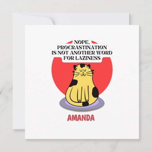 Procrastination Theme Cat's Meme  Kaart (Voorkant)