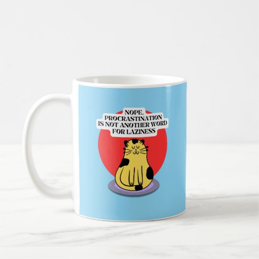 Procrastination Theme Cat's Meme Koffiemok (Links)