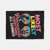 Procrastinator Gift Funny Summer Quote Lazy Lifest Fleece Deken (Voorkant (Horizontaal))