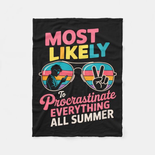 Procrastinator Gift Funny Summer Quote Lazy Lifest Fleece Deken (Voorkant)