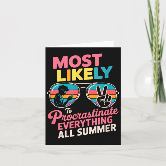 Procrastinator Gift Funny Summer Quote Lazy Lifest Kaart (Voorkant)