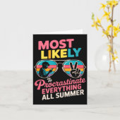 Procrastinator Gift Funny Summer Quote Lazy Lifest Kaart (Gele Bloem)