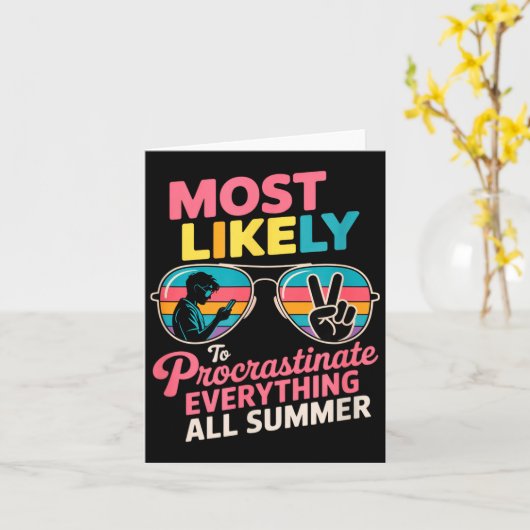 Procrastinator Gift Funny Summer Quote Lazy Lifest Kaart (Gele Bloem)