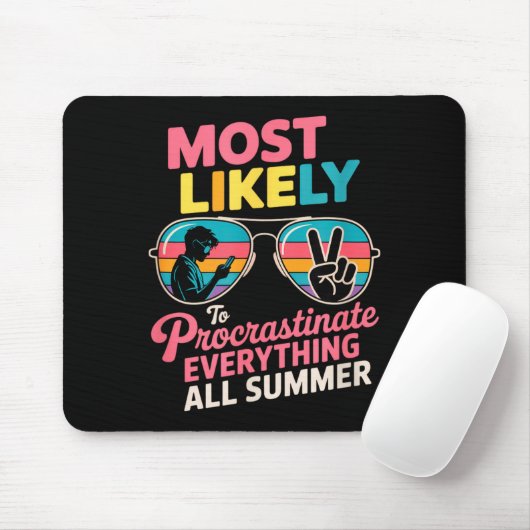 Procrastinator Gift Funny Summer Quote Lazy Lifest Muismat (Met muis)