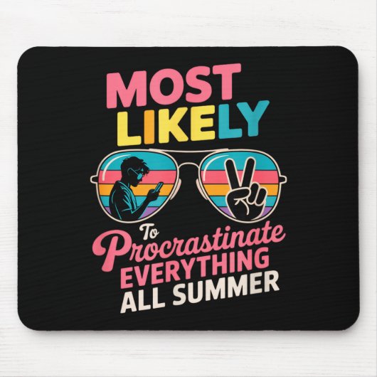 Procrastinator Gift Funny Summer Quote Lazy Lifest Muismat (Voorkant)