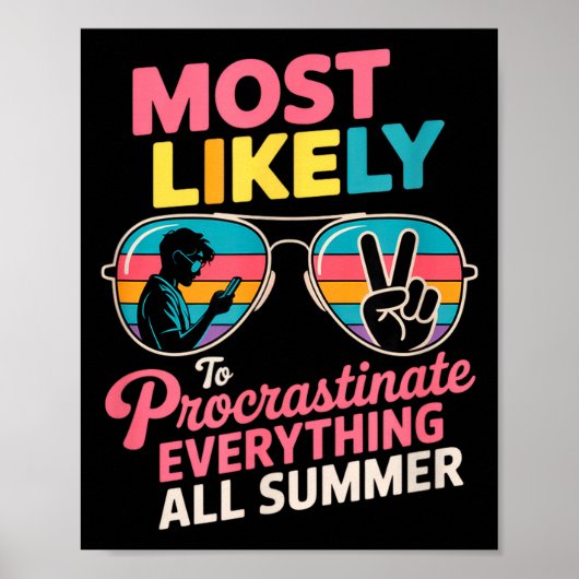 Procrastinator Gift Funny Summer Quote Lazy Lifest Poster (Voorkant)
