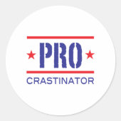 PROcrastinator_ Ronde Sticker (Voorkant)
