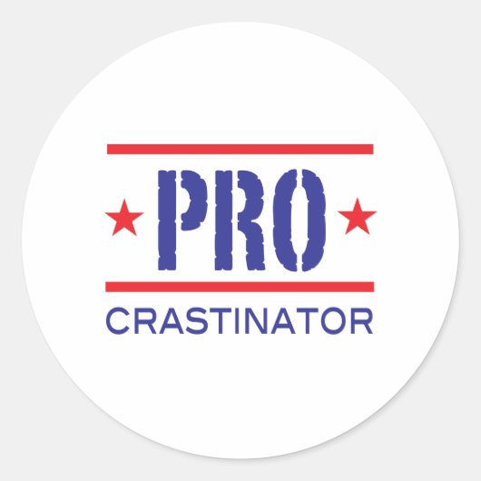 PROcrastinator_ Ronde Sticker (Voorkant)