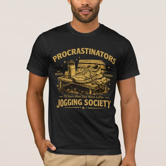 Procrastinators Jogging Society Grappig Hardloop T T-shirt (Voorkant)