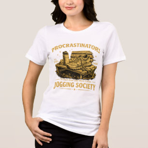 Procrastinators Jogging Society Grappig Hardloop T Tri-Blend Shirt