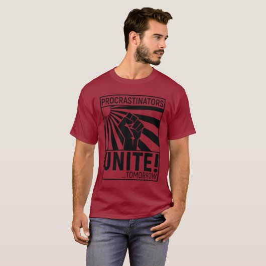 Procrastinators United! Tomorrow Empowerment Desig T-shirt (Voorkant volledig)