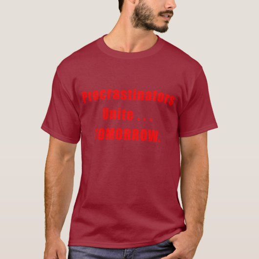 Procrastinators verenigen donker Shirt (Voorkant)