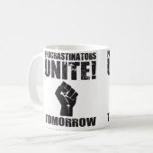 Procrastinators verenigen morgen koffiemok (Voorkant links)