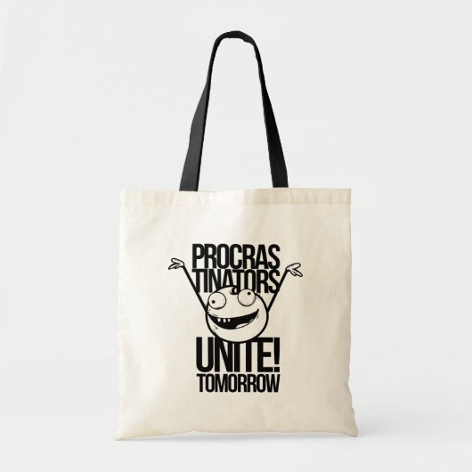 Procrastineren, procrastineren, Motivatie Tote Bag (Voorkant)