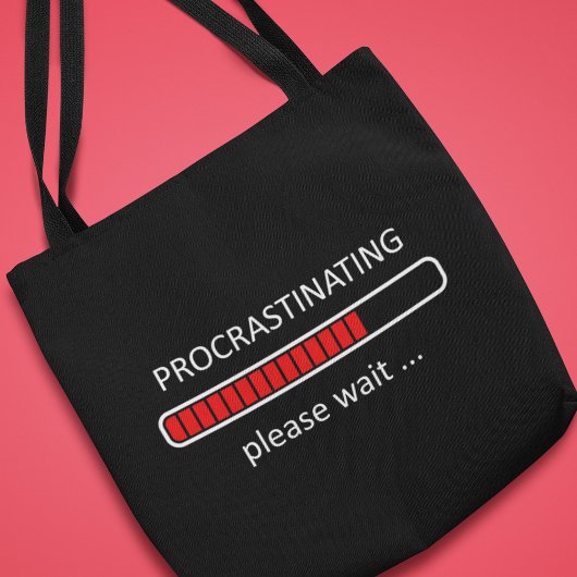 Procrastint alsjeblieft tote bag