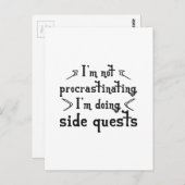 Procrastinte zijdelingse quest briefkaart (Voorkant / Achterkant)