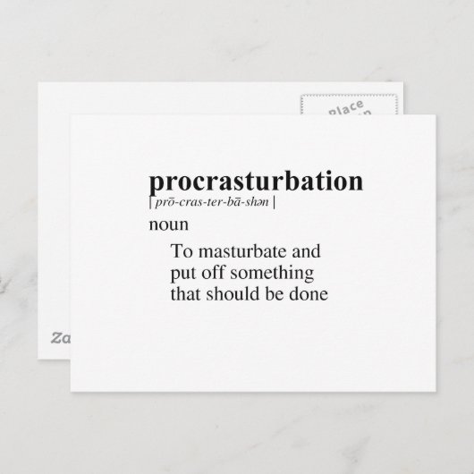 PROCRASTURBATIE BRIEFKAART (Voorkant / Achterkant)