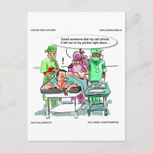 Proctoloog verliest mobiele telefoon Grappig Briefkaart (Voorkant)
