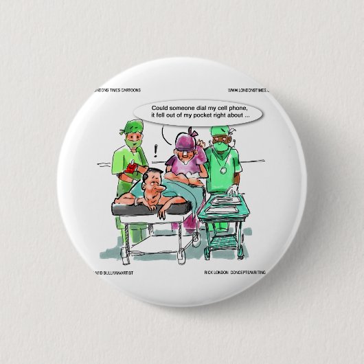 Proctoloog verliest mobiele telefoon Grappig Ronde Button 5,7 Cm (Voorkant)