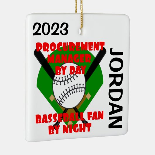 Procurement Manager houdt van honkbal CUSTOM Keramisch Ornament (Rechts)