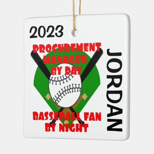 Procurement Manager houdt van honkbal CUSTOM Keramisch Ornament (Links)