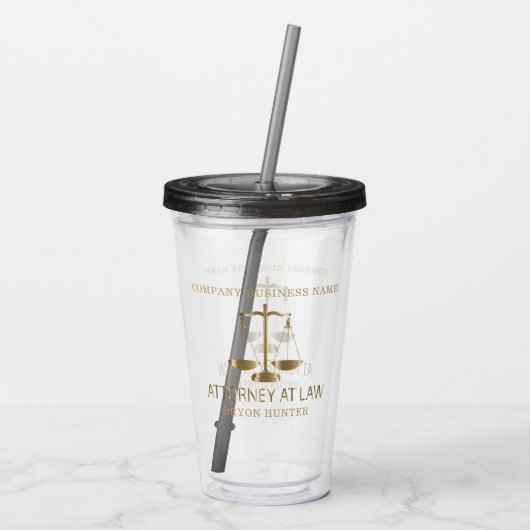 procureur bij wet acryl drinkbeker (Achterkant)