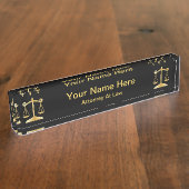 Procureur bij wet | Advocate - zwart en goud Naambordje (Zijkant)