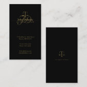 Procureur bij wet | Classy Golden Scales of Justic Visitekaartje (Voorkant / Achterkant)