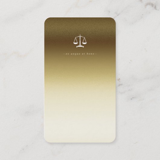 Procureur bij wet | Classy Golden Scales of Justic Visitekaartje (Achterkant)