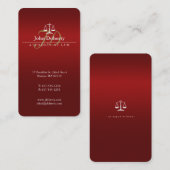 Procureur bij wet | Classy Scales of Justice Visitekaartje (Voorkant / Achterkant)