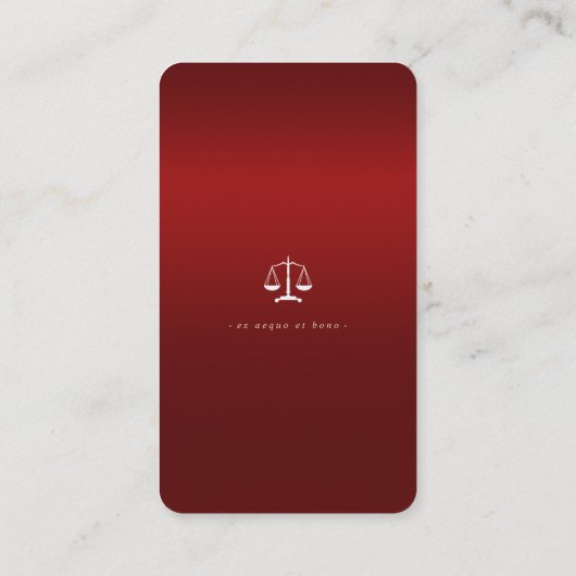 Procureur bij wet | Classy Scales of Justice Visitekaartje (Achterkant)