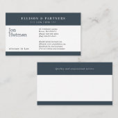 Procureur bij wet | Elegant donker grafiet Visitekaartje (Voorkant / Achterkant)