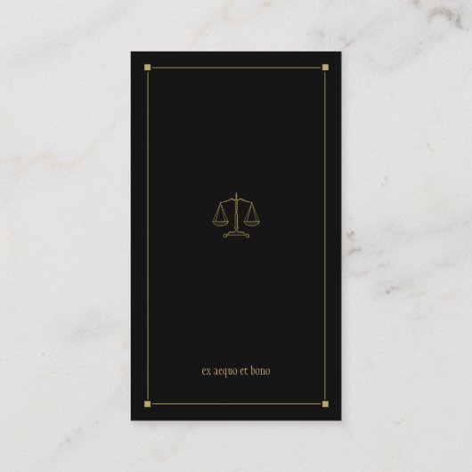 Procureur bij wet | Elegant Gold Black Visitekaartje (Achterkant)